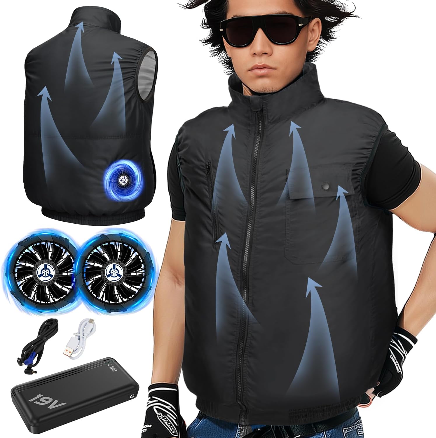 Amazon.co.jp: [Sumeriy] ファン付き作業服 空調作業服 ベスト
